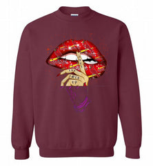 mlb cardinals lip shut the fuck up Crewneck Sweatshirt - zezetee