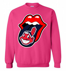Cleveland Indians  x The Rolling Stones Logo Crewneck Sweatshirt - zezetee
