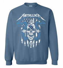 Metallica Snake Skull Tennessee Titans Logo Crewneck Sweatshirt - zezetee
