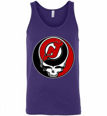 NHL TEAM NEW JERSEY DEVILS X GRATEFUL DEAD LOGO BAND Tank - zezetee