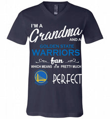 I'M A Grandma And A Golden State Warriors Fans Perfect V-Neck Shirt - zezetee