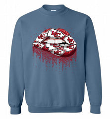 Lip Kansas City Chiefs Football Crewneck Sweatshirt - zezetee