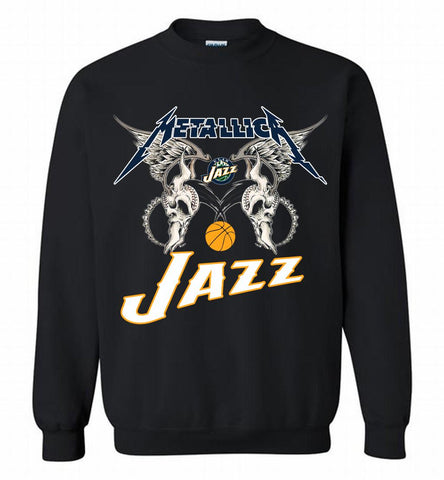 Metallica Utah Jazz Logo Crewneck Sweatshirt - zezetee