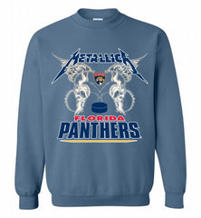 Metallica Florida Panthers Logo Crewneck Sweatshirt - zezetee