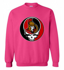 NHL TEAM OTTAWA SENATORS X GRATEFUL DEAD LOGO BAND Crewneck Sweatshirt - zezetee
