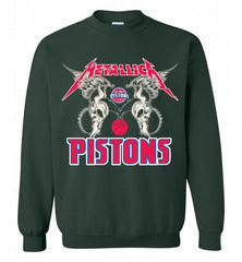 Metallica Detroit Pistons Logo Crewneck Sweatshirt - zezetee