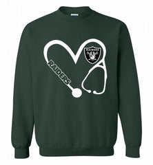 HEART 3-4 NURSE OAKLAND RAIDERS= Crewneck Sweatshirt - zezetee