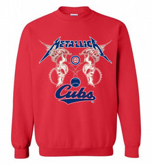 Metallica Chicago Cubs Logo Crewneck Sweatshirt - zezetee