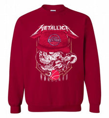 Metallica Skull Snake Detroit Pistons Crewneck Sweatshirt - zezetee