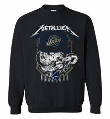 Metallica Skull Snake Utah Jazz Crewneck Sweatshirt - zezetee
