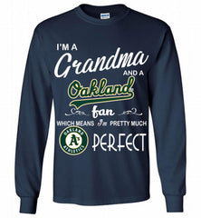 I'M A Grandma And A Oakland Athletics Fans Gift Gildan Long Shirt - zezetee