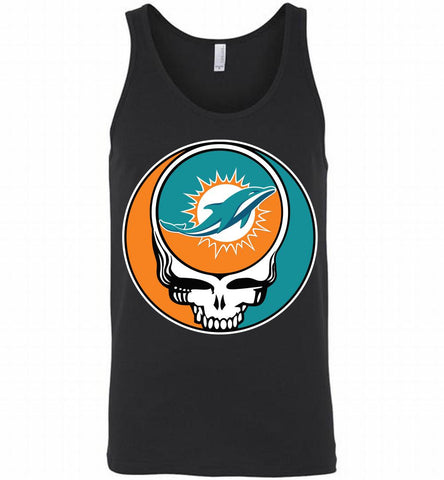 Miami Dolphins Grateful Dead Logo Band Tank - zezetee
