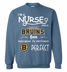 I'M A Nurse And A Boston Bruins Fans Gift Crewneck Sweatshirt - zezetee