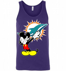 Disney Mickey Mouse Dabbing Miami Dolphins Tank - zezetee