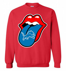 Detroit Lions  x The Rolling Stones Logo Crewneck Sweatshirt - zezetee