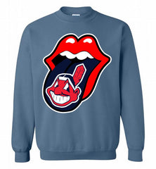 Cleveland Indians  x The Rolling Stones Logo Crewneck Sweatshirt - zezetee