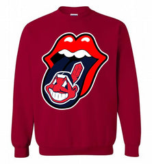 Cleveland Indians  x The Rolling Stones Logo Crewneck Sweatshirt - zezetee