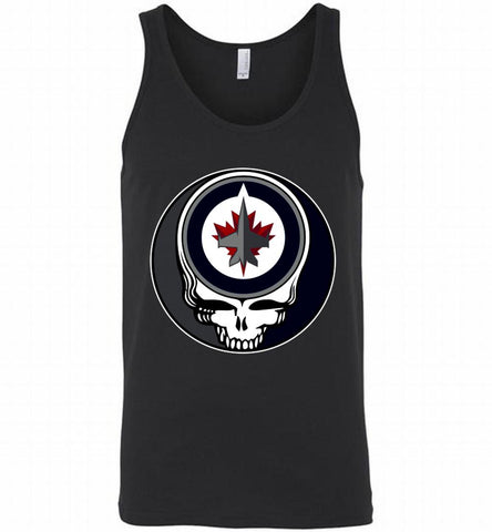 NHL TEAM WINNIPEG JETS X GRATEFUL DEAD LOGO BAND Tank - zezetee