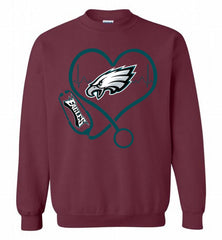 Nurse Heartbeat Philadelphia Eagles Crewneck Sweatshirt - zezetee