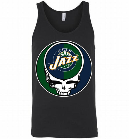 Utah Jazz Grateful Dead Logo Band Tank - zezetee