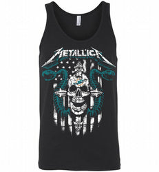 Metallica Snake Skull Miami Dolphins Logo Tank