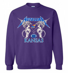 Metallica Kansas Jayhawks Logo Crewneck Sweatshirt - zezetee