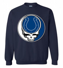 Indianapolis Colts Grateful Dead Logo Band Crewneck Sweatshirt - zezetee
