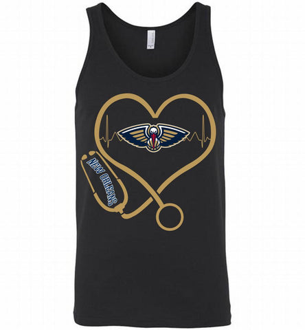 Nurse Heartbeat Love New Orleans Pelicans Tank - zezetee