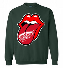 Detroit Red Wings  x The Rolling Stones Logo Crewneck Sweatshirt - zezetee