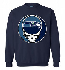 Seattle Seahawks Grateful Dead Logo Band Crewneck Sweatshirt - zezetee