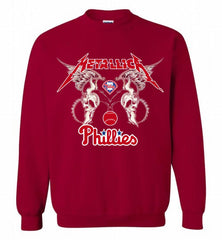 Metallica Philadelphia Phillies Logo Crewneck Sweatshirt - zezetee