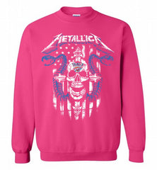 Metallica Snake Skull Oklahoma City Thunder Logo Crewneck Sweatshirt - zezetee