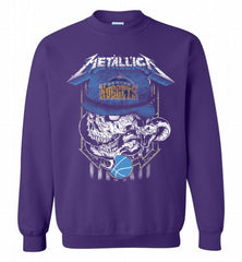 Metallica Skull Snake Denver Nuggets Crewneck Sweatshirt - zezetee