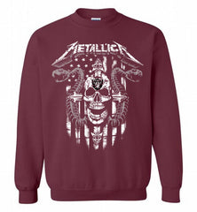 Metallica Snake Skull Oakland Raiders Logo Crewneck Sweatshirt - zezetee