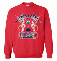 Metallica Edmonton Oilers Logo Crewneck Sweatshirt - zezetee