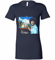BOB ROSS PAINTING THE GOLDEN GIRL Bella Ladies Tee - zezetee