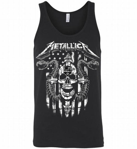 Metallica Snake Skull Los Angeles Kings Logo Tank - zezetee