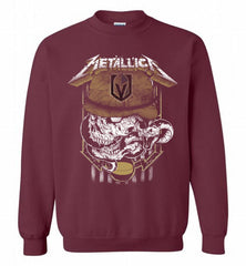 Metallica Skull Snake Vegas Golden Knights Crewneck Sweatshirt - zezetee