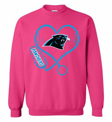 Nurse Heartbeat Carolina Panthers Crewneck Sweatshirt - zezetee