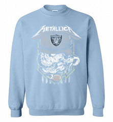 Metallica Skull Snake Oakland Raiders Crewneck Sweatshirt - zezetee