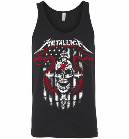 Metallica Snake Skull New Jersey Devils Logo Tank - zezetee