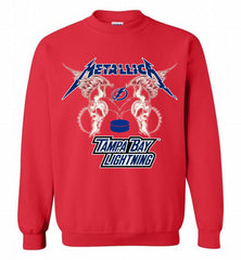 Metallica Tampa Bay Lightning Logo Crewneck Sweatshirt - zezetee