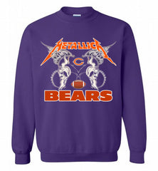 Metallica Chicago Bears Logo Crewneck Sweatshirt - zezetee