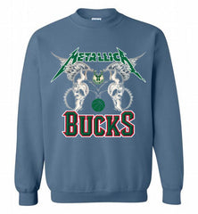 Metallica Milwaukee Bucks Logo Crewneck Sweatshirt - zezetee