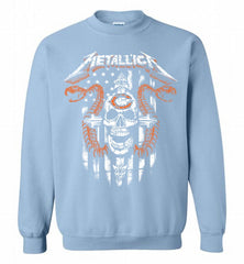 Metallica Snake Skull Chicago Bears Logo Crewneck Sweatshirt - zezetee