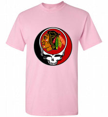 NHL TEAM CHICAGO BLACKHAWKS X GRATEFUL DEAD LOGO BAND Shirt - zezetee