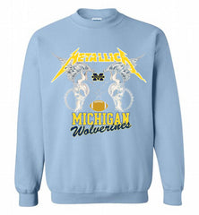 Metallica Michigan Wolverines Logo Crewneck Sweatshirt - zezetee