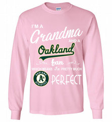 I'M A Grandma And A Oakland Athletics Fans Gift Gildan Long Shirt - zezetee