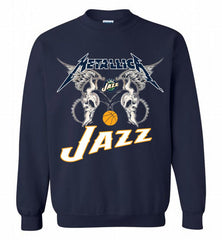 Metallica Utah Jazz Logo Crewneck Sweatshirt - zezetee