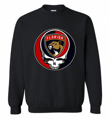 NHL TEAM FLORIDA PANTHERS X GRATEFUL DEAD LOGO BAND Crewneck Sweatshirt - zezetee